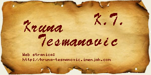 Kruna Tešmanović vizit kartica